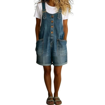 🤠👖Vintage Loose Wide Leg Denim Bib Overalls for Women
