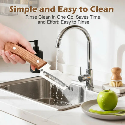 🔥WOVERSSY®Wooden-Handled Stainless Steel Sharp Peeler with Built