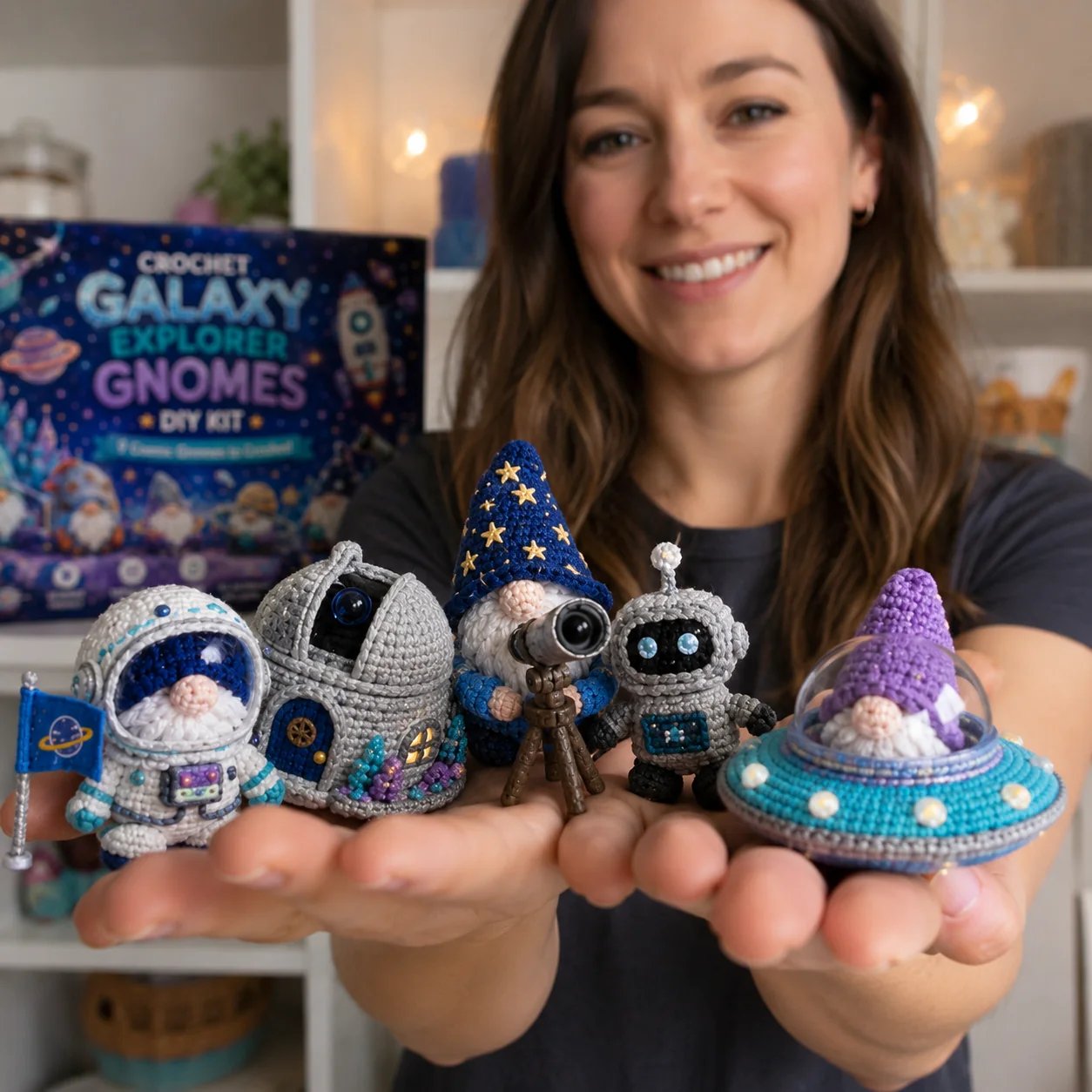 🧶 Whimsical Gnome Adventures — 9-Piece Fantasy Crochet DIY Kit