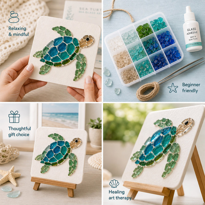 🌊✨ Ocean-Themed Art DIY Kit – Create Stunning Mosaic Masterpiece