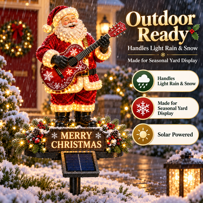 🔥49% Off Last Day Solar-Powered Light-Up Guitar Santa Christmas Yard Decoration
