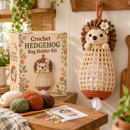 🔥LAST DAY 49% OFF – 🌼 Cottage Harvest Keepers™ — Crochet Animal Bag Holder DIY Kit | 13 Adorable Designs