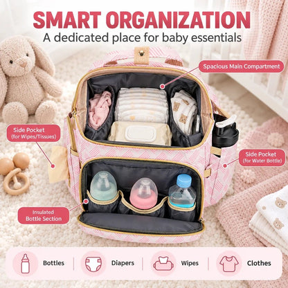 🍼3-in-1 Diaper Bag Backpack with Fold-Out Changing Station🍼