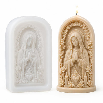 ✝️Good Shepherd Jesus 3D Candle Mold Set | Sculpted Cross, Lamb & Floral Relief for Faith-Inspired Handmade Candles 🕯️✨