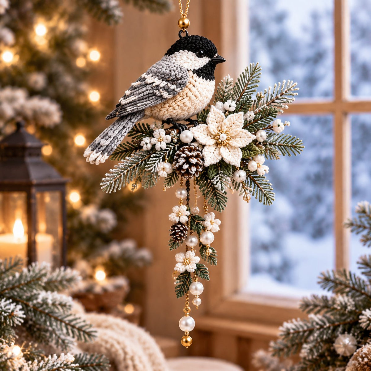 🎄❤️ Cardinal & Poinsettia DIY Ornament Kit