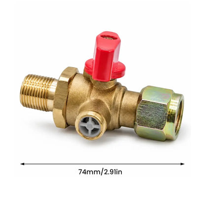Heavy-Duty Self-Venting Brass Air Cut-Off Valve (M18 x 1.5 Threads, One-Way Exhaust)