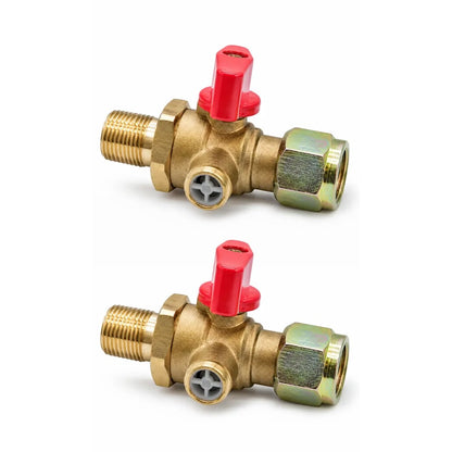 Heavy-Duty Self-Venting Brass Air Cut-Off Valve (M18 x 1.5 Threads, One-Way Exhaust)