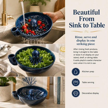 🔥Last Day 49% OFF-Bold Indigo Octopus Berry Colander