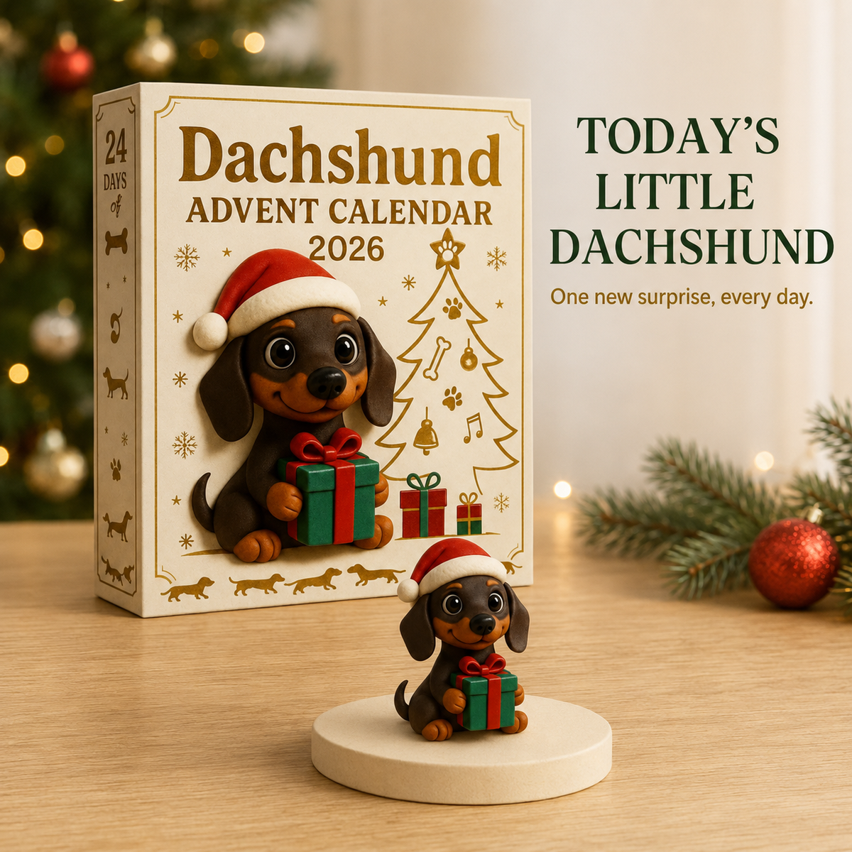 【Last Hour 50% Off】🎁2026 Dachshund Advent Calendar Blind Box💕🐶