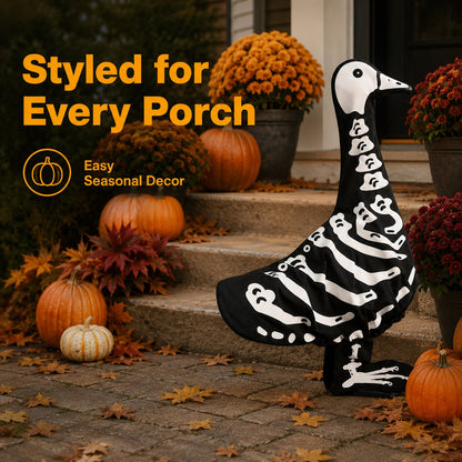 🎃Halloween Goose Skeleton Costume for Porch🪿👻