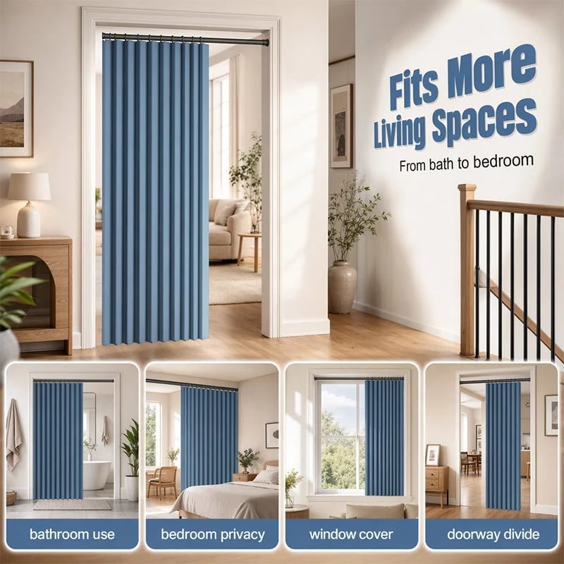 ⭐No-Drill Magnetic Accordion Door Curtain