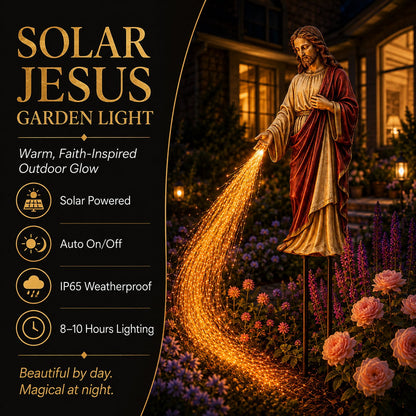 ✝️ Solar Jesus Fiber Optic Garden Light ✨ | Faith-Inspired Outdoor Decor(🔥Same as in the video)
