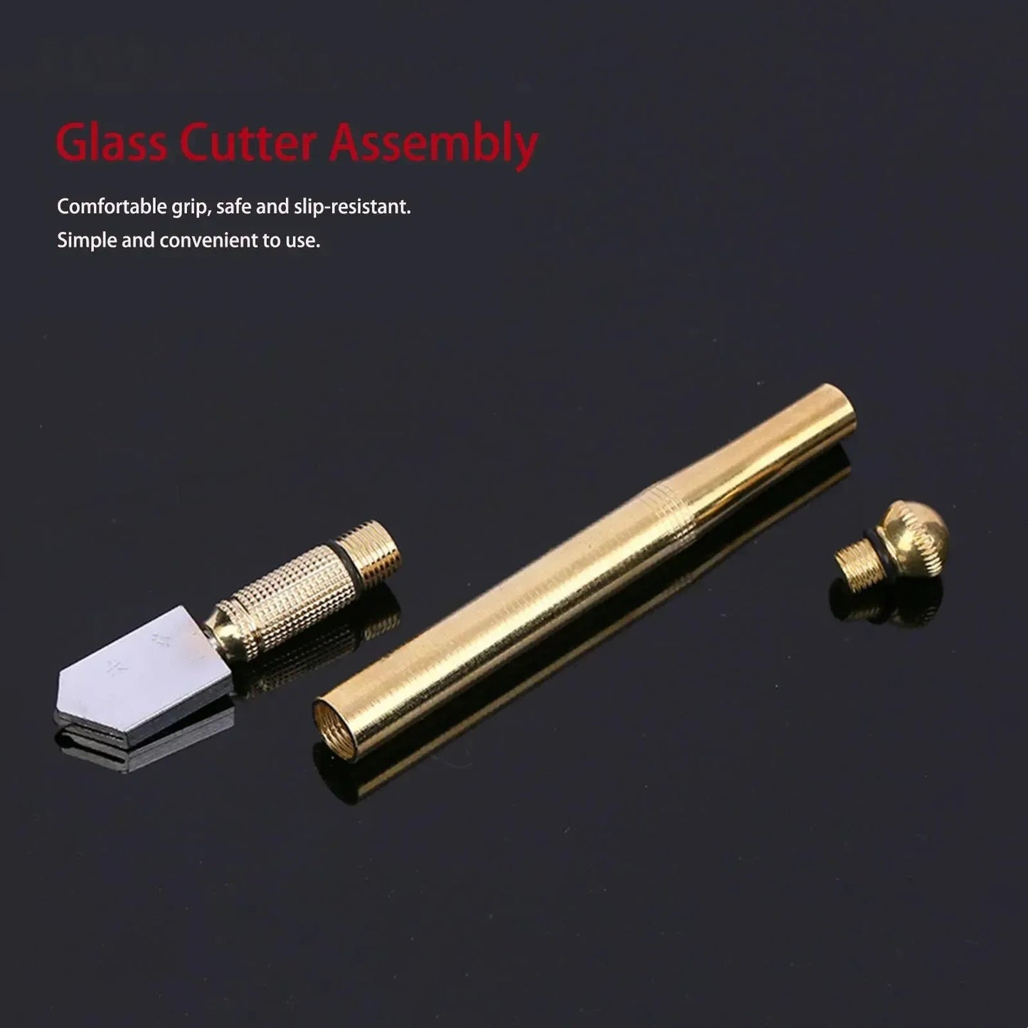 🔥Last Day 50% OFF - 🔧Glass Cutter with Diamond Head & Steel Blade for 3-15mm Glass, Anti-Slip Handle Tool