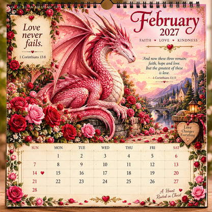 🐉📖2027 Dragon Seasons of Faith Calendar – 12 Fantasy Dragons, Scripture & Seasonal Christian Art