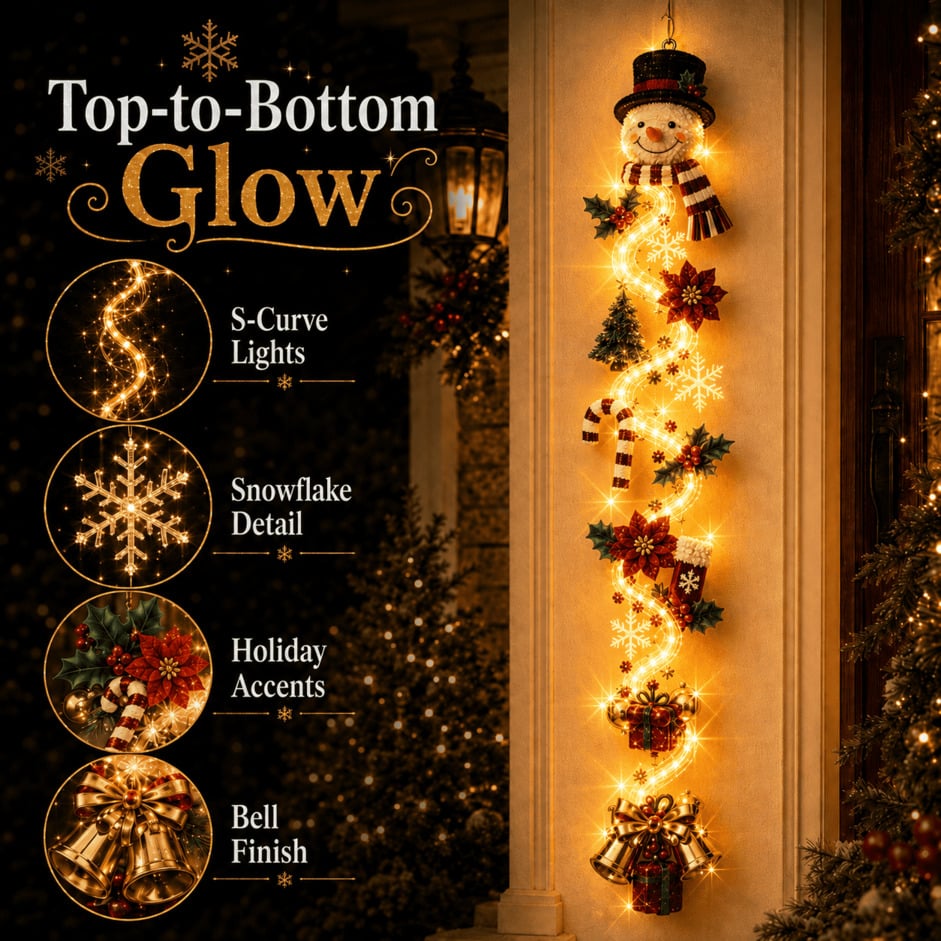 ⏳ Last day! 49% OFF – 🎅MerryCascade™ Glowing Christmas Door Hanger