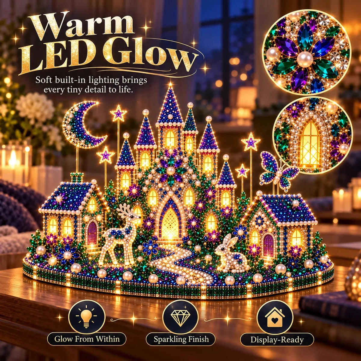 💎DIY 3D Crystal Art Kit with LED Lighting – Sparkling Miniature Scenes to Create Yourself