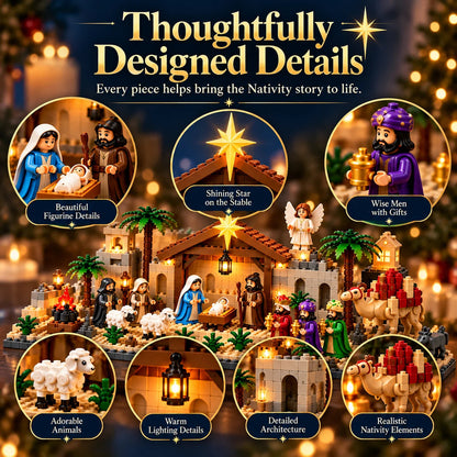 🎀49% OFF TODAY🎀Nativity Advent Calendar – 24-day Buildable Christmas Nativity Set