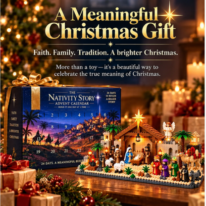 🎀49% OFF TODAY🎀Nativity Advent Calendar – 24-day Buildable Christmas Nativity Set