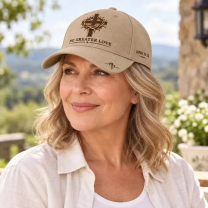 ✝️ John 15:13 No Greater Love Embroidered Christian Baseball Cap