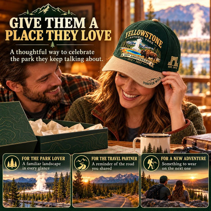 ⏳ Last Day 49% OFF – 🦬Yellowstone National Park 155th Anniversary Classic Cap