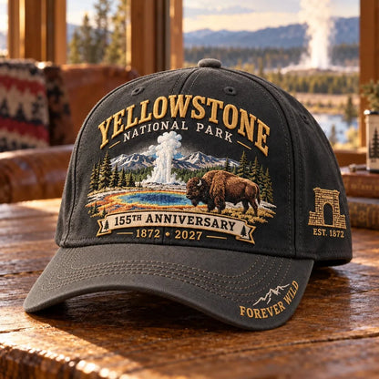 ⏳ Last Day 49% OFF – 🦬Yellowstone National Park 155th Anniversary Classic Cap