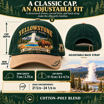 ⏳ Last Day 49% OFF – 🦬Yellowstone National Park 155th Anniversary Classic Cap