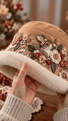 🌸 Women’s Cozy Plush-Lined Winter Bucket Hat – Floral & Animal Designs (📦Buy 2 Free Shipping)