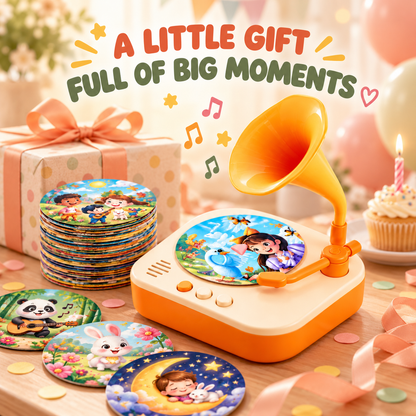 Screen-Free Story & Music Player for Kids – 96 Audio Cards & 4 DIY Recording Cards