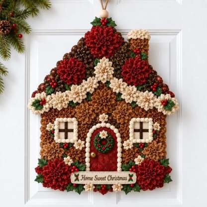 🎄✨Christmas Fabric Flower Door Hanging DIY Kit – Layered Holiday Décor
