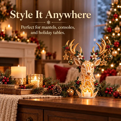 🦌 Starlit Reindeer Christmas Tealight Holder🔥