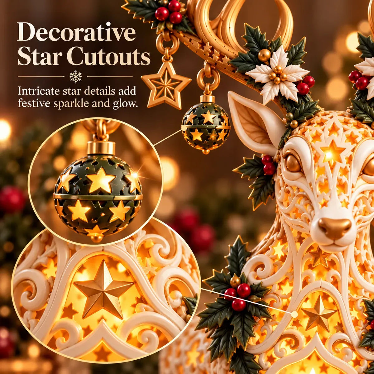 🦌 Starlit Reindeer Christmas Tealight Holder🔥