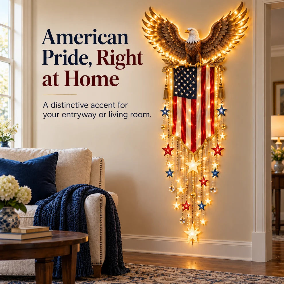 🇺🇸🗽 Liberty 250 Starfall Wall Glow – Patriotic Anniversary Lighted Keepsake