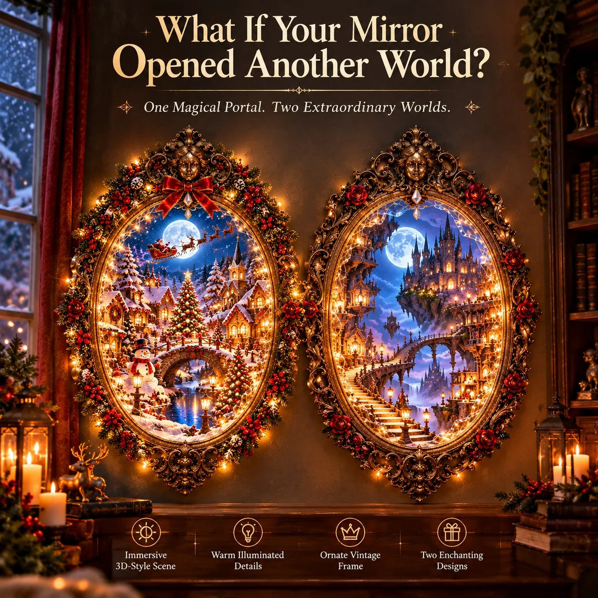 🪞 What If Your Mirror Opened Another World? ✨ Beyond the Looking Glass – Two Enchanted Worlds to Explore!