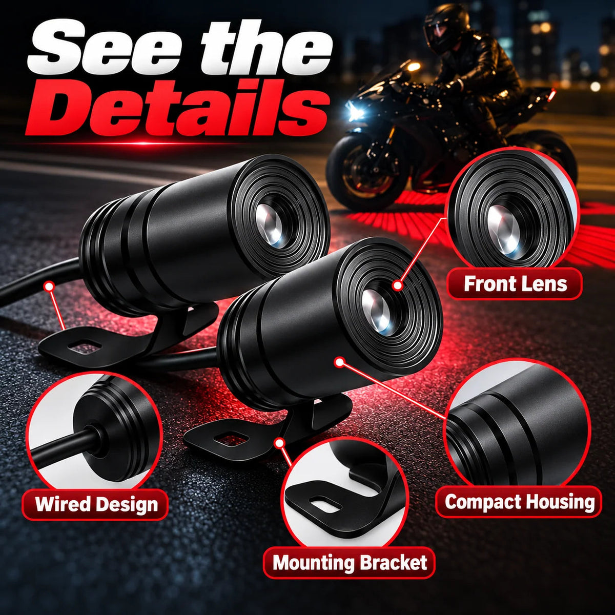 🏍️🔥 Light Up Every Ride! Dual Motorcycle Projector Lights – 3 Bold Colors!