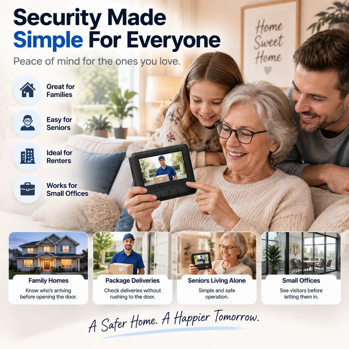 🚪 X6 Wireless Video Doorbell – No WiFi Required, 4.3" Color Screen & Two-Way Communication