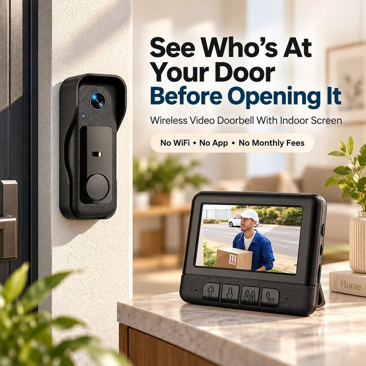 🚪 X6 Wireless Video Doorbell – No WiFi Required, 4.3" Color Screen & Two-Way Communication