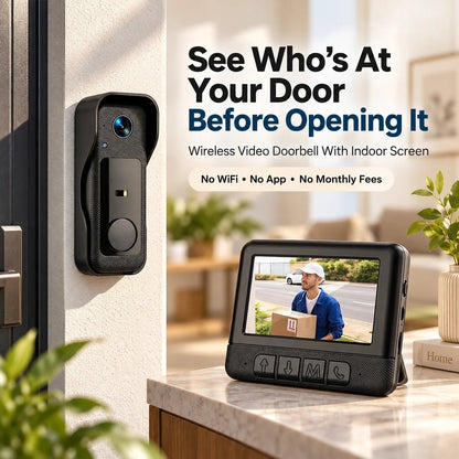 🚪 X6 Wireless Video Doorbell – No WiFi Required, 4.3" Color Screen & Two-Way Communication