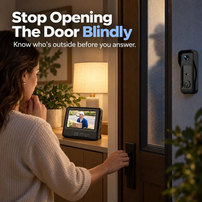 🚪 X6 Wireless Video Doorbell – No WiFi Required, 4.3" Color Screen & Two-Way Communication