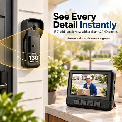 🚪 X6 Wireless Video Doorbell – No WiFi Required, 4.3" Color Screen & Two-Way Communication