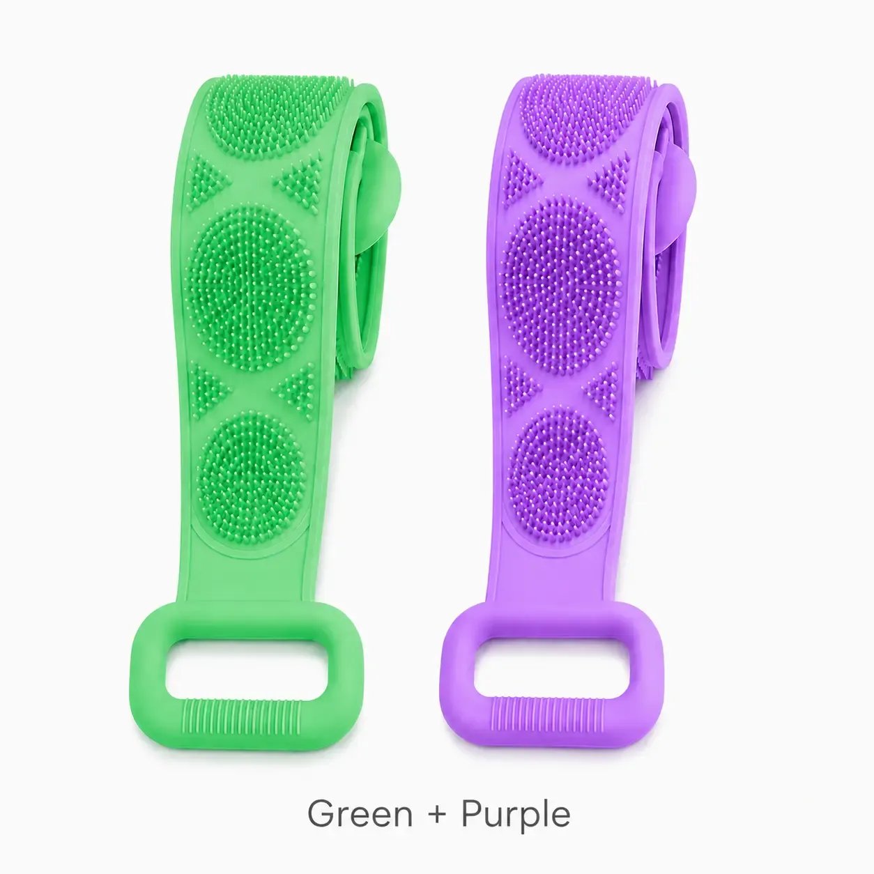 🚿🛁 Silicone Shower Back Scrubber Belt – Double-Sided Exfoliating Shower Body Brush with Mesh Sponge for Deep Cleaning