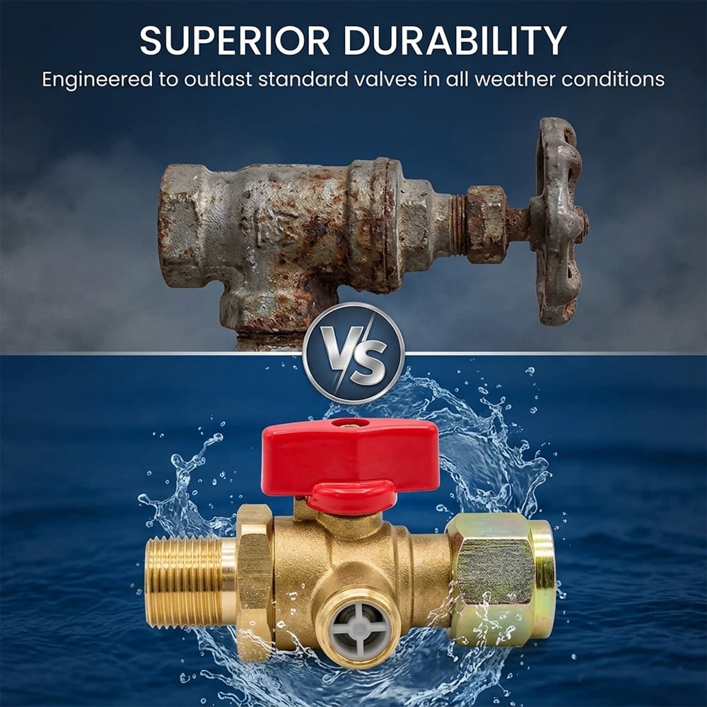 Heavy-Duty Self-Venting Brass Air Cut-Off Valve (M18 x 1.5 Threads, One-Way Exhaust)
