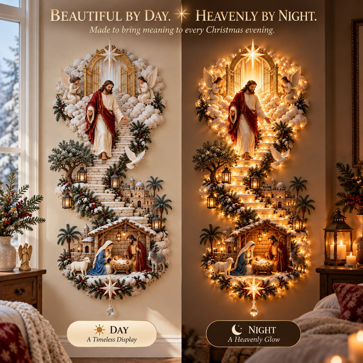✨ 60%OFF ONLY TODAY✨ Jesus Light of Heaven Christmas Wall Hanging✝️