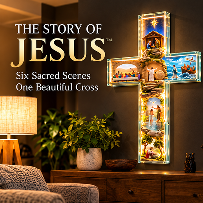 ✨ Last Day – 49% OFF!✝️The Story of Jesus in 6 Scenes Cross Lamp