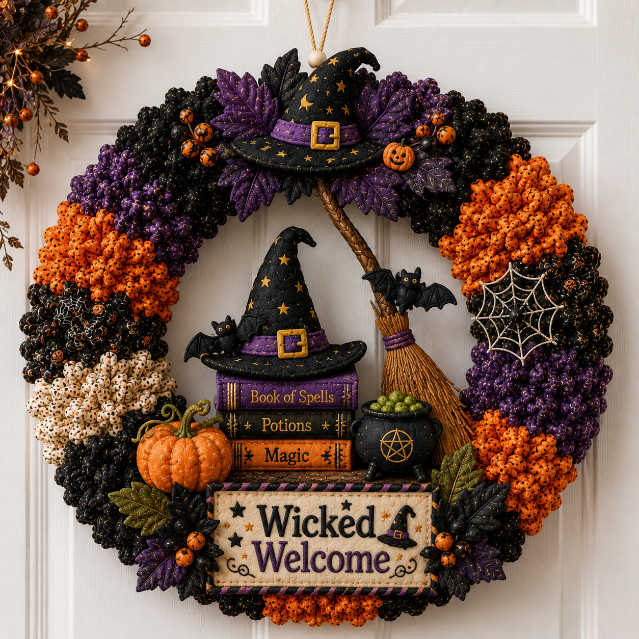 Halloween Poke Wreath DIY Kit Collection – Black Cat, Ghost, Skeleton, Haunted House & Witchy Designs
