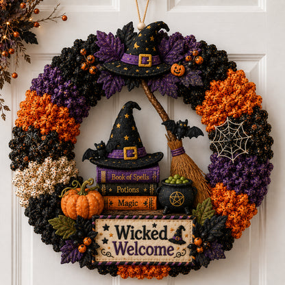 Halloween Poke Wreath DIY Kit Collection – Black Cat, Ghost, Skeleton, Haunted House & Witchy Designs