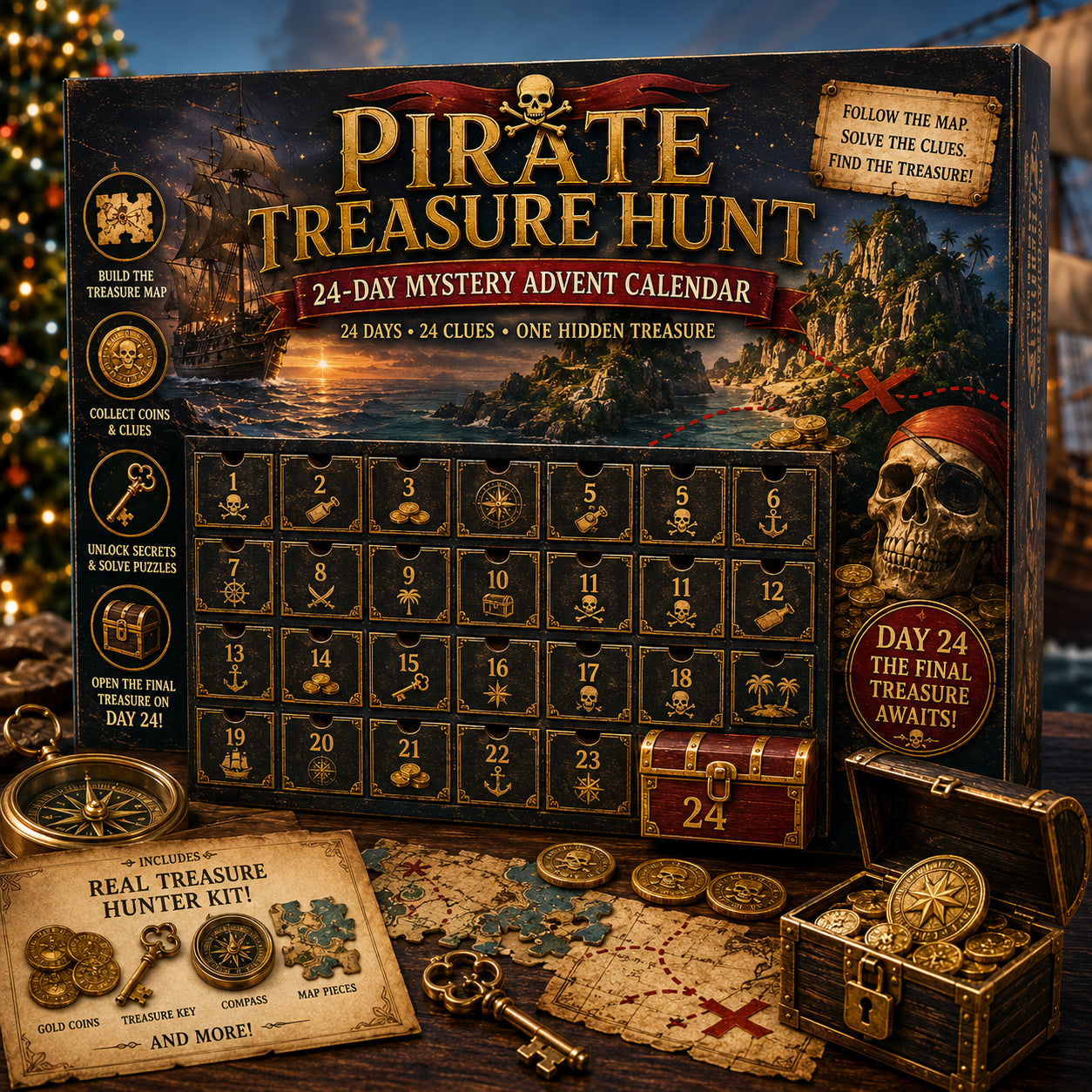 ⏳🎄🔎 Mystery Adventure Advent Calendar -24 Days, 24 Clues, One Final Reveal