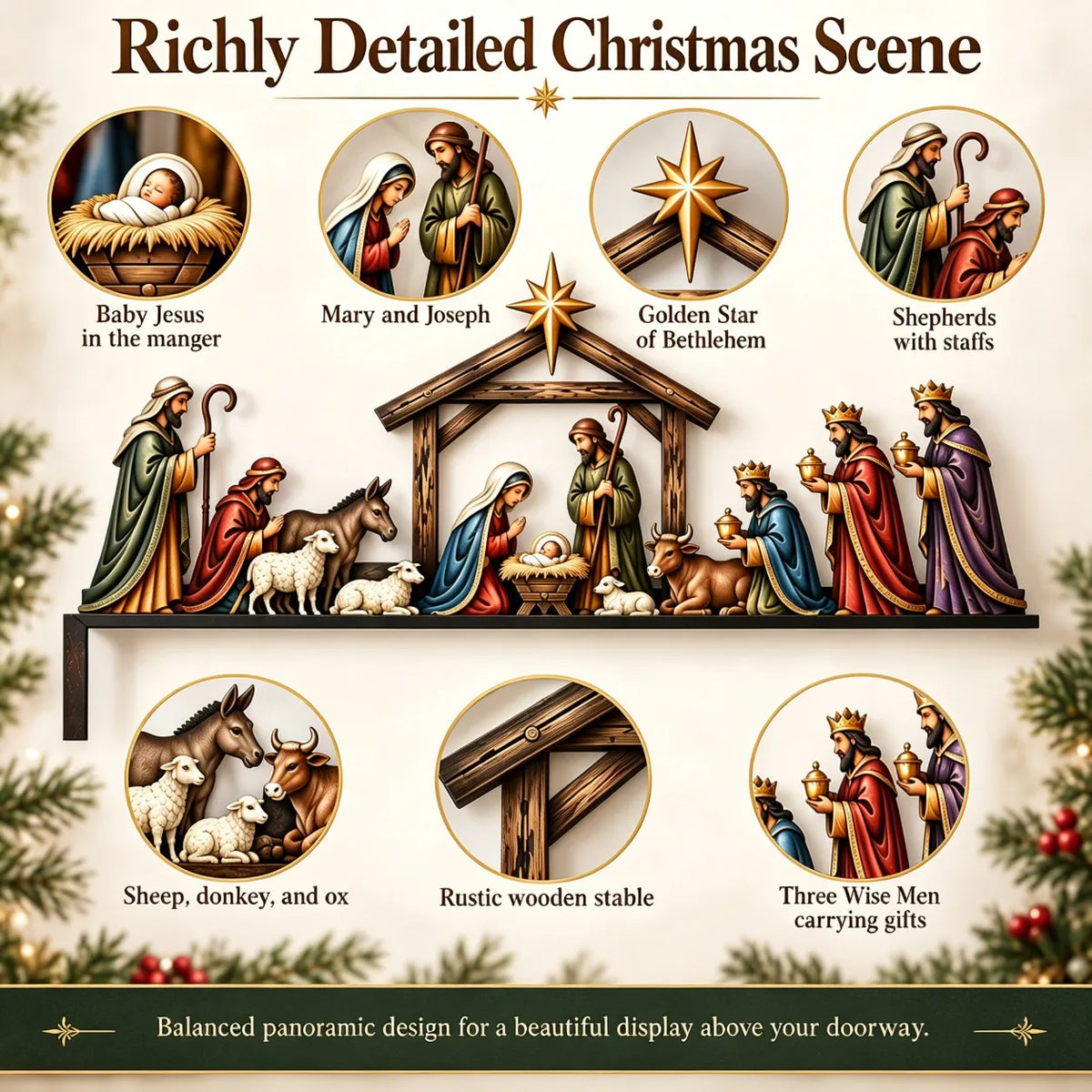 ✝️ Nativity Scene Door Topper | Bring The Story Of Christmas Home