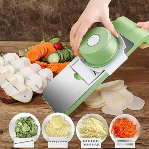 📢 50% OFF NOW! 🔪5‑Blade Safe Vegetable Chopper