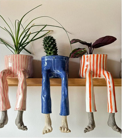 ✨ Cute Legged Human-Shaped Planter Pot Funny Resin Plant Pot