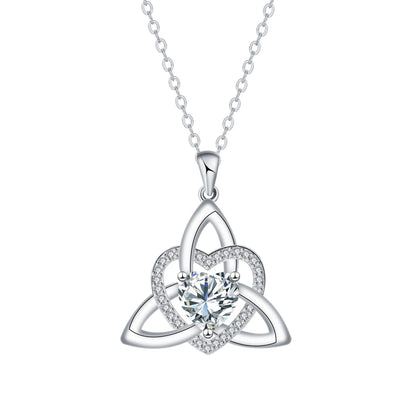 Birthstone Celtic Trinity Knot Heart Necklace✨ Heart Shape Celtic Trinity Knot Birthstone Pendant